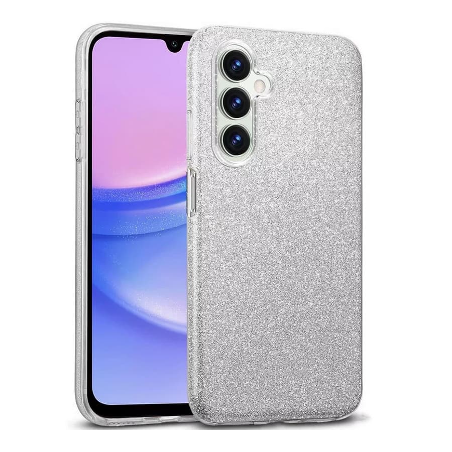 Husa protectie Samsung Galaxy A35, Luxury Glitter, argintie