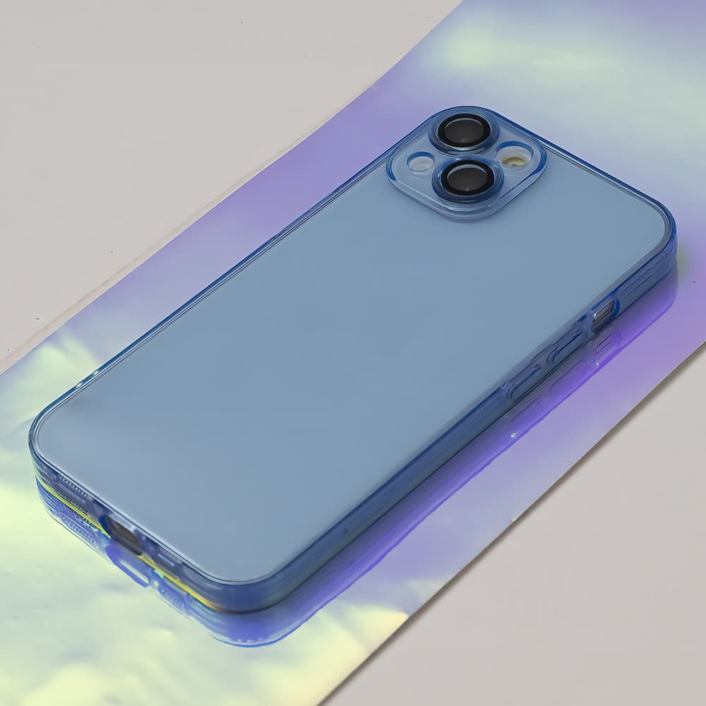 Husa Samsung Galaxy A05s, Slim Color, TPU albastru transparent, protectie camere — 2