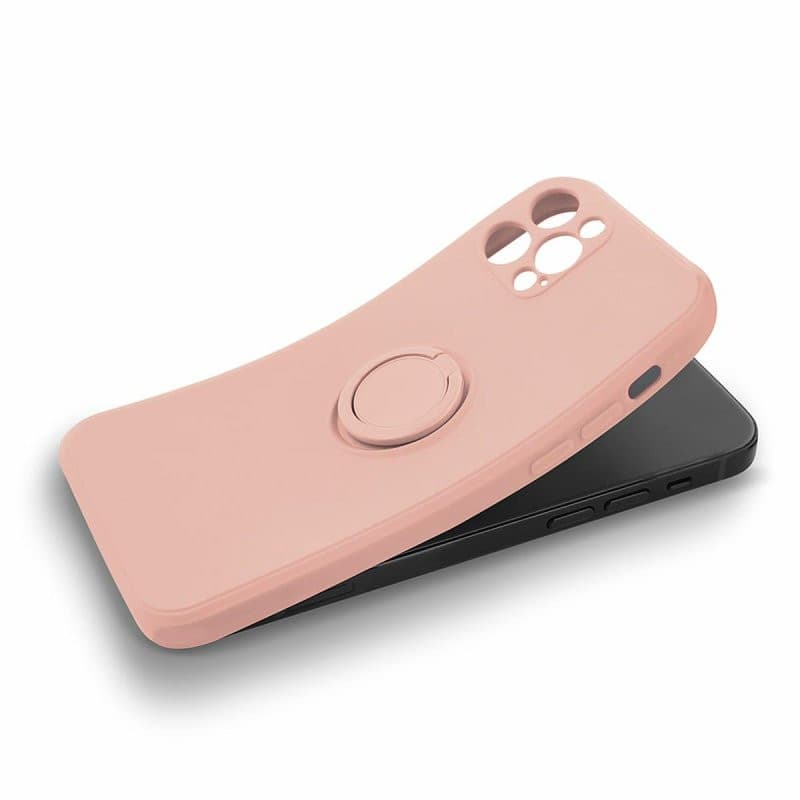Husa Samsung Galaxy A35, Ring Silicone, inel rotativ, catifea in interior, galbena — 5