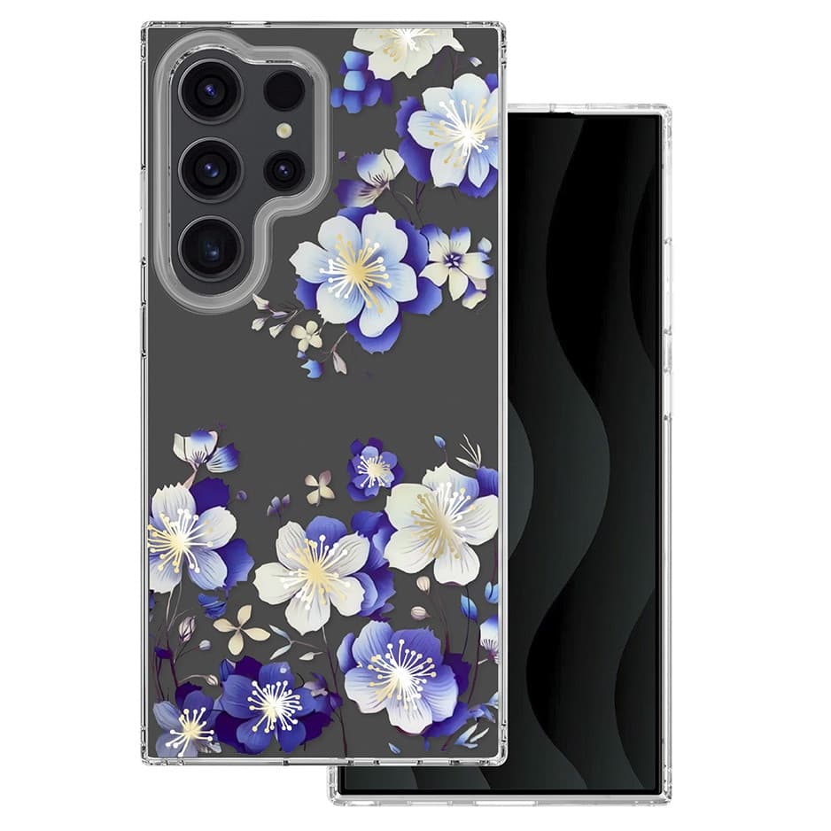 Husa Samsung Galaxy S24 Ultra, IMD Print Case, TPU flexibil, transparent, Floral