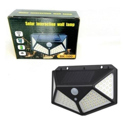 Lampa de exterior cu incarcare solara BK-100, senzor de miscare, unghi de 270 de grade, neagra — 4