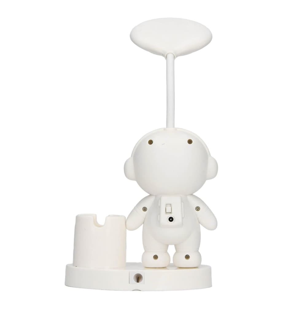 Lampa LED cu suport creioane si ascutitoare, astronaut alb — 3
