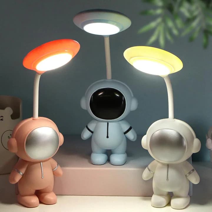 Lampa LED cu suport creioane si ascutitoare, astronaut alb — 5