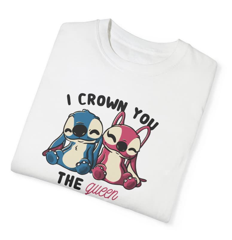 Tricou personalizat alb, copii/adulti, I crown you the queen, modal, diverse marimi — 2
