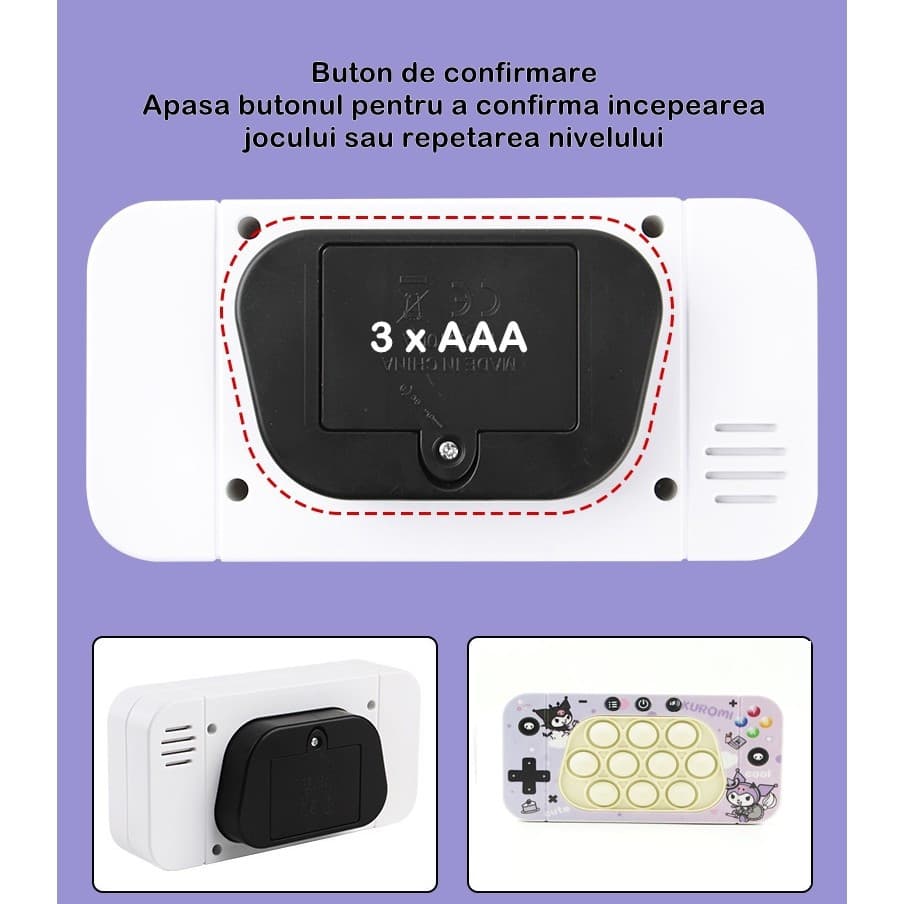Jucarie interactiva Speed Push, joc de viteza apasare taste tip Pop-It, sunete si lumini, model elfi — 4