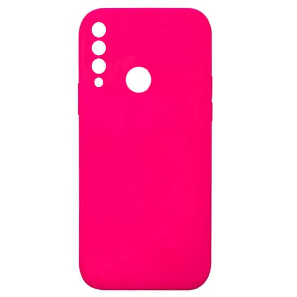 Husa Huawei P30 Lite, Luxury Silicone, catifea in interior, roz ciclam