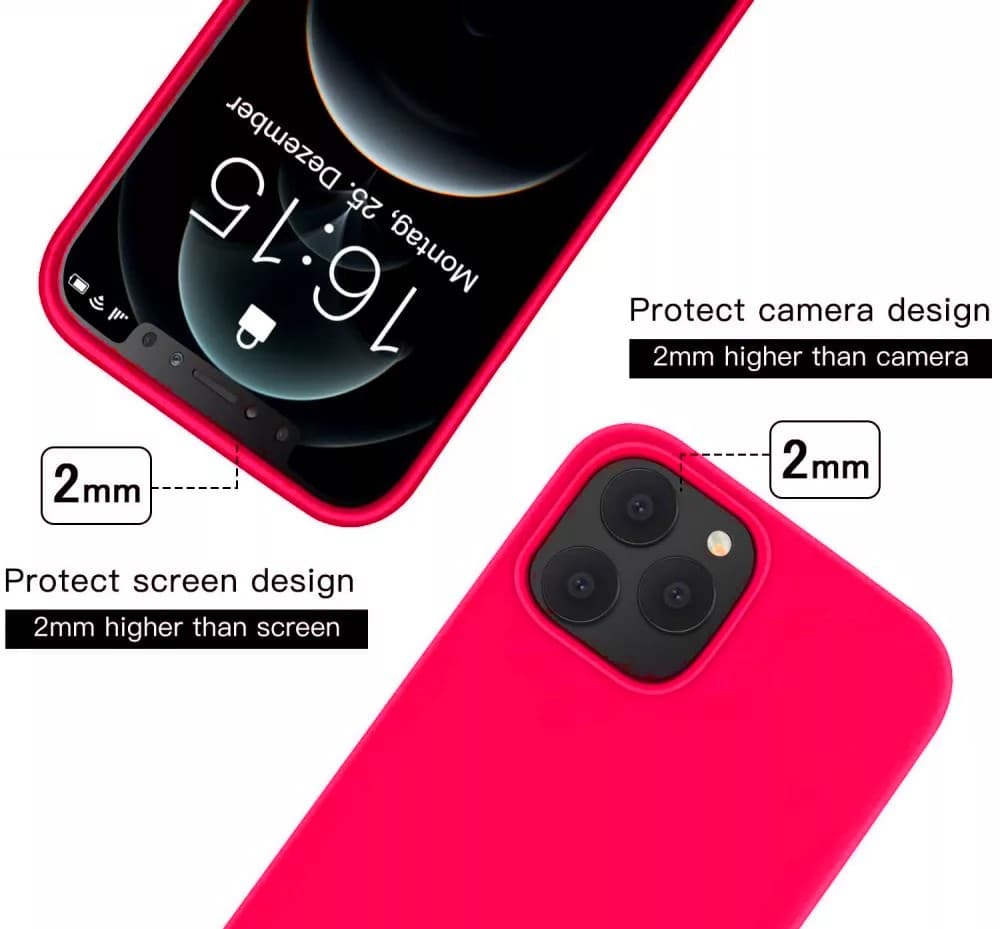 Husa Apple iPhone XS Max Luxury Silicone, catifea in interior, protectie camere, roz ciclam — 3