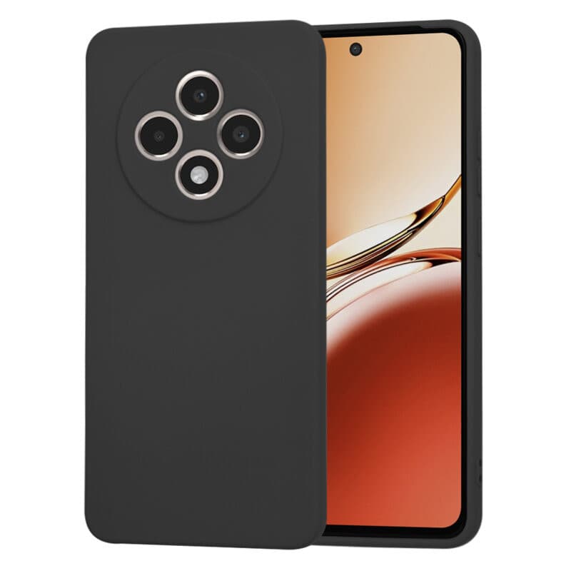 Husa protectie Oppo Reno 12F 5G, Luxury Silicone, catifea in interior, protectie camere, neagra