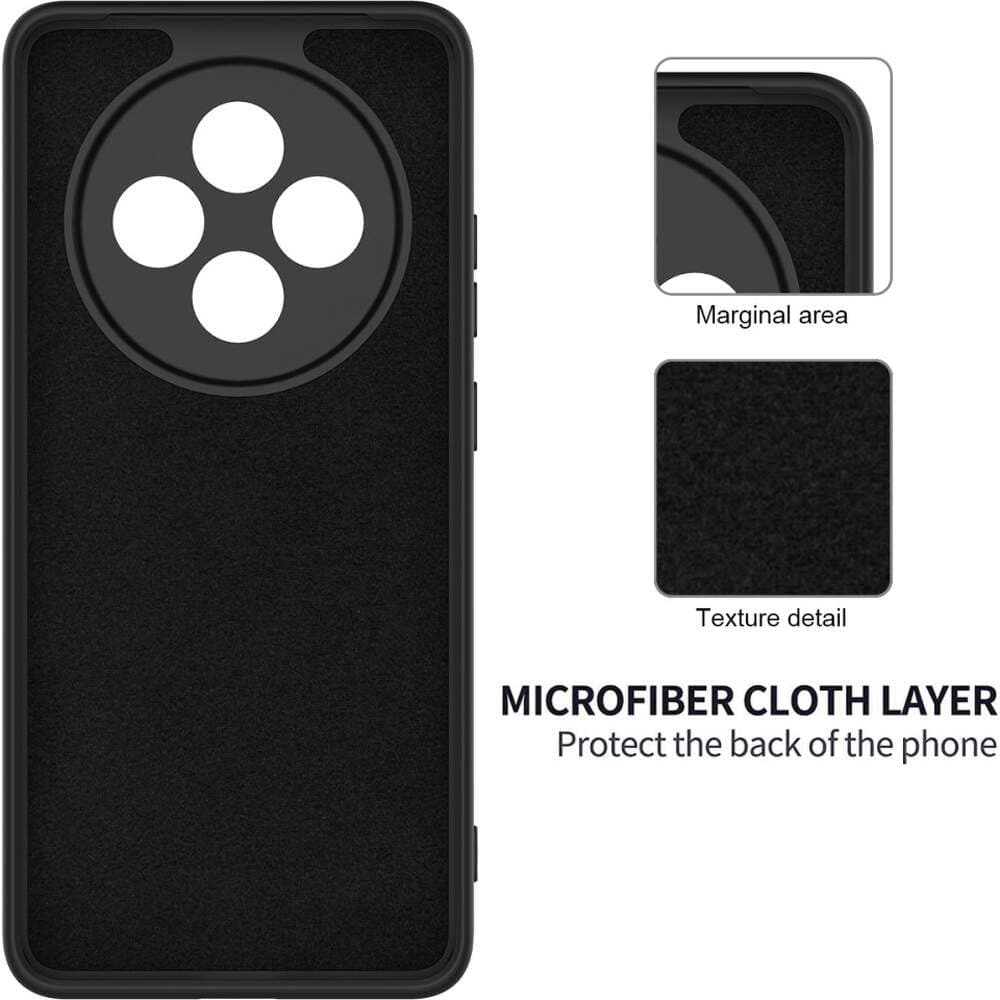 Husa protectie Oppo Reno 12F 5G, Luxury Silicone, catifea in interior, protectie camere, neagra — 2