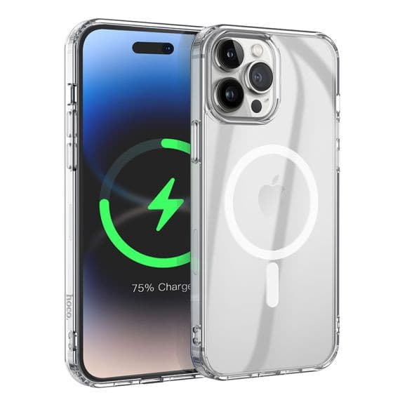 Husa protectie Apple iPhone 14 Pro, Hoco Premium Magsafe TPU, ShockProof, incarcare magsafe, transparenta — 2