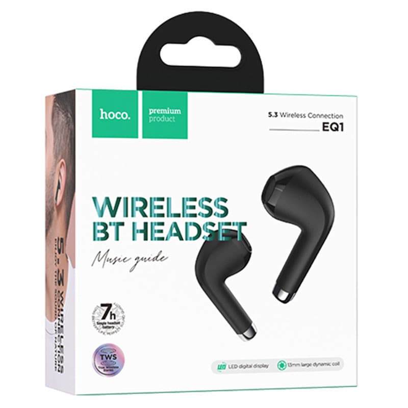 Casti Wireless Hoco EQ1 TWS, Bluetooth 5.3, LED Digital Display, negre — 4