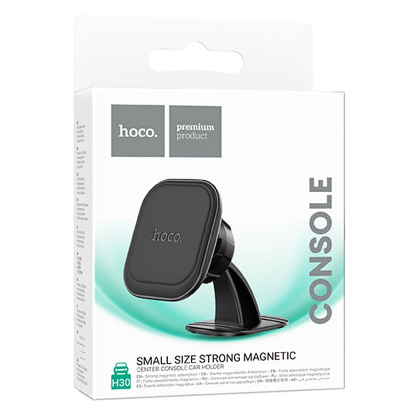 Suport auto magnetic Hoco H30, rotire la 360 de grade, prindere adeziva, negru — 6
