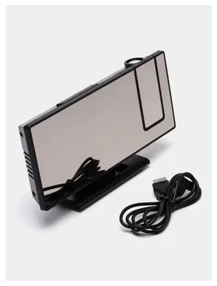 Ceas de masa DS-3618LP, afisaj alb si proiectie rosie, efect oglinda, alarma, temperatura — 2