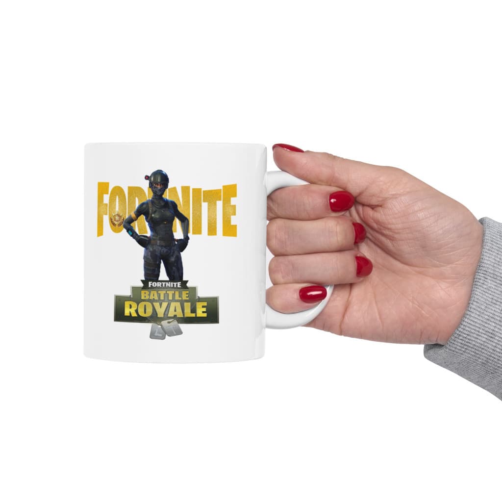 Cana ceramica personalizata, design Battle Royale, 330 ml, alba — 5