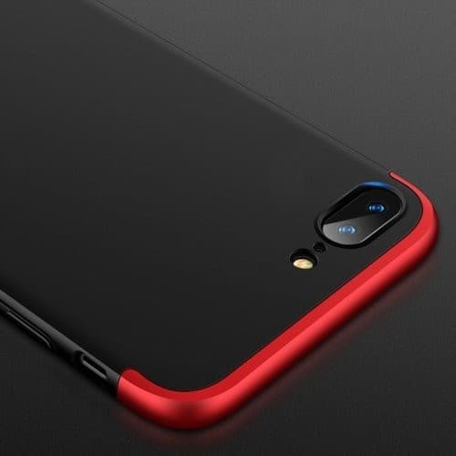 Husa Full cover GKK (fata + spate) pentru Xiaomi Mi8 SE, negru cu rosu — 3
