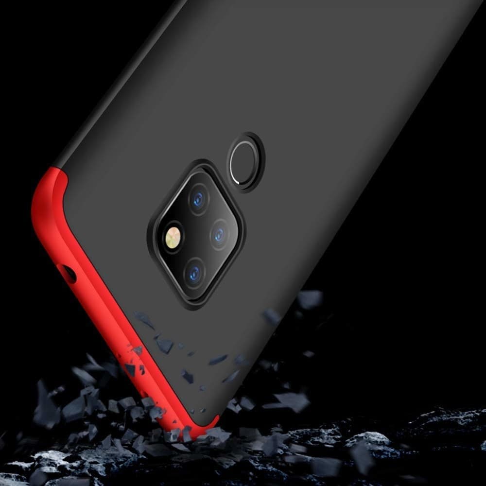 Husa Full cover GKK (fata + spate) pentru Huawei Mate 20, neagra/rosie — 3