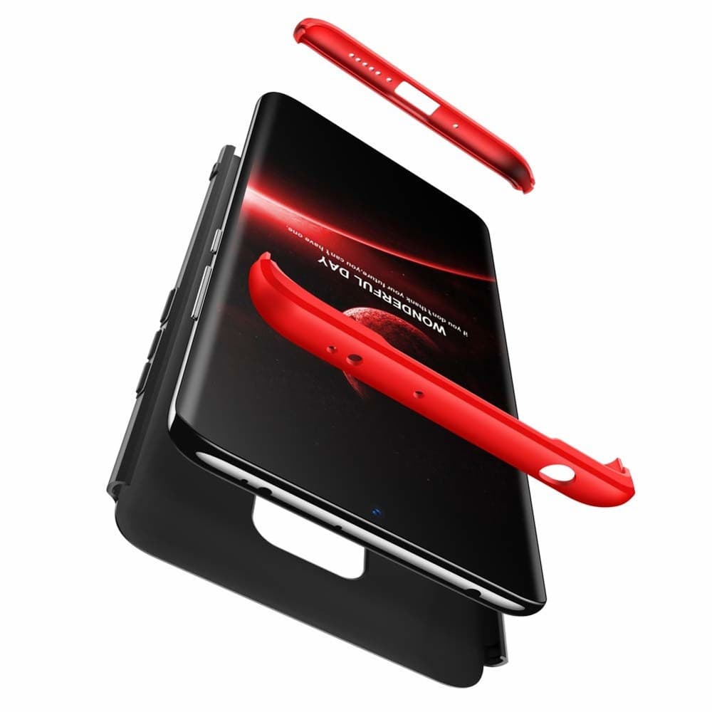 Husa Full cover GKK (fata + spate) pentru Huawei Mate 20, neagra/rosie — 5