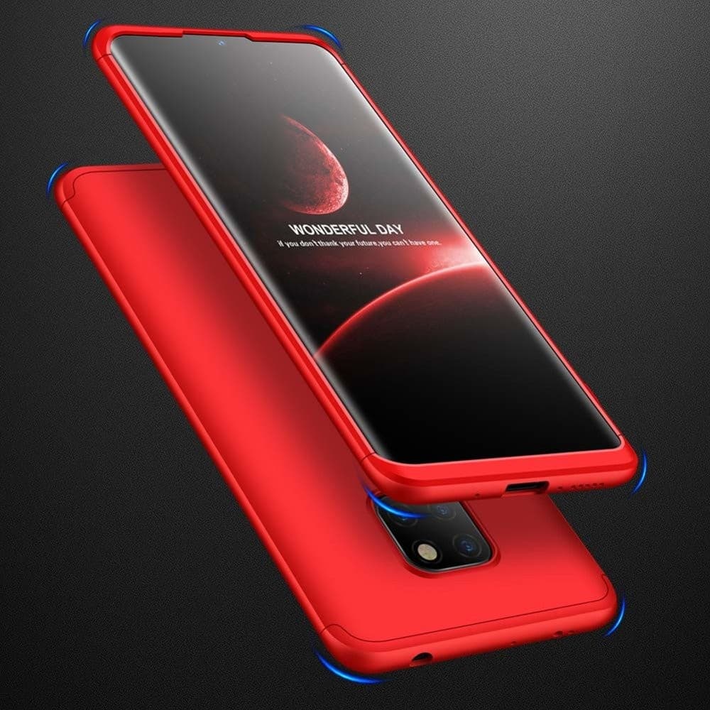 Husa Full cover GKK (fata + spate) pentru Huawei Mate 20, rosie — 2