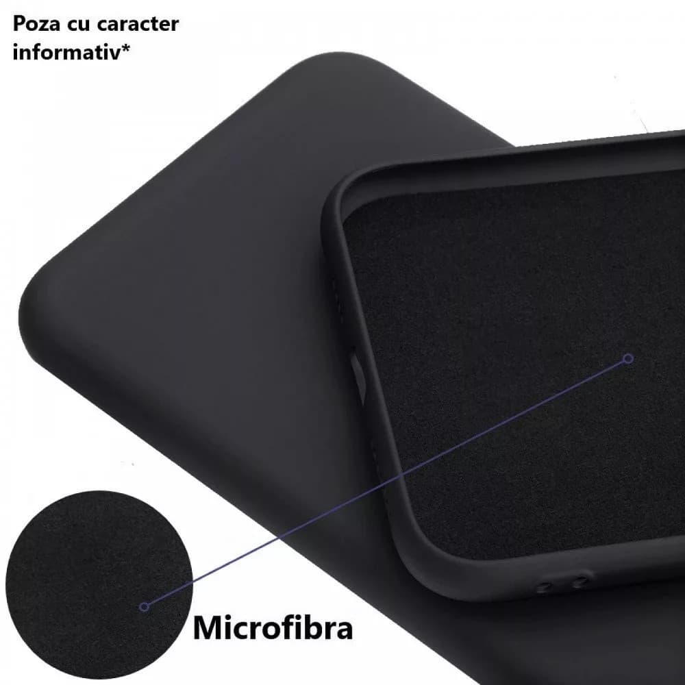 Husa Samsung Galaxy A03s / A02s, Luxury Silicone, catifea in interior, protectie camere, neagra — 2