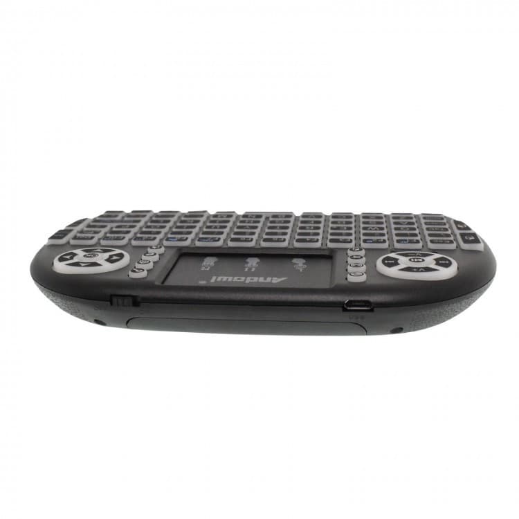Mini tastatura Andowl Q-K07, Bluetooth + Wireless 2.4 Ghz, Touchpad, iluminare RGB, acumulator BL-5C — 2