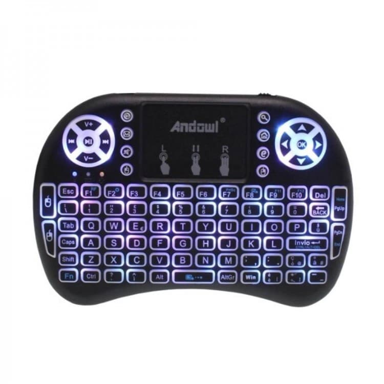 Mini tastatura Andowl Q-K07, Bluetooth + Wireless 2.4 Ghz, Touchpad, iluminare RGB, acumulator BL-5C — 3