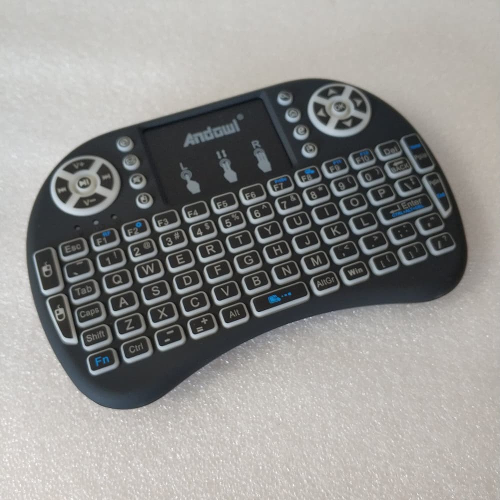 Mini tastatura Andowl Q-K07, Bluetooth + Wireless 2.4 Ghz, Touchpad, iluminare RGB, acumulator BL-5C — 4