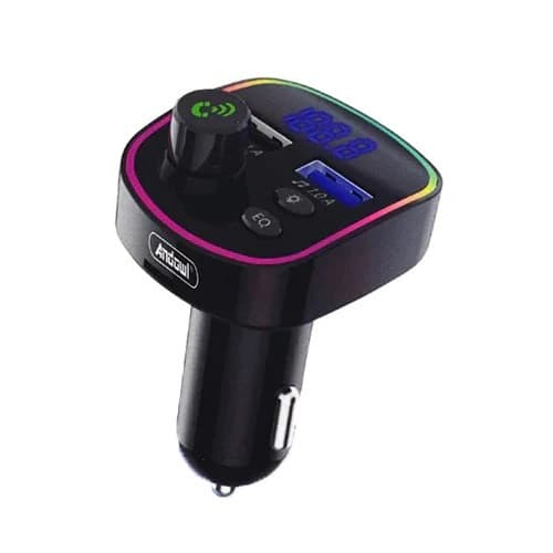 Modulator FM Bluetooth Andowl Q-C57, 2 porturi USB + 1 port PD, 5V/3.1A, lumini RGB, ecran LED, negru