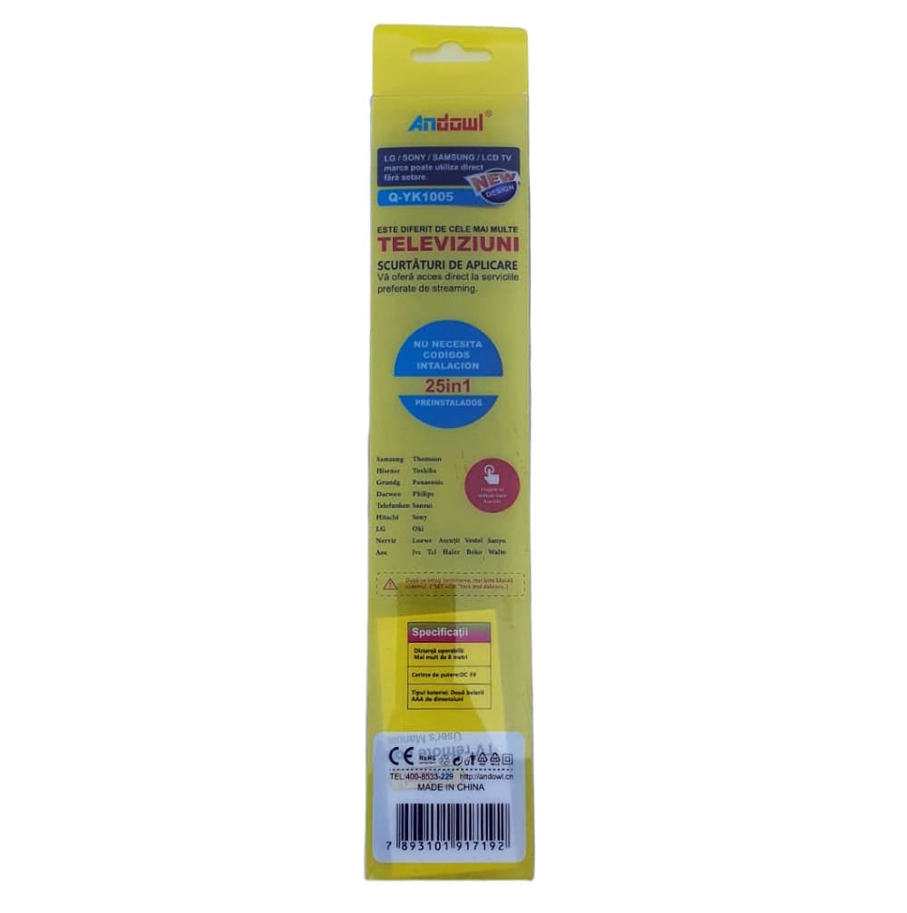 Telecomanda TV universala Andowl Q-YK1005 pentru TV LG / SONY / SAMSUNG / PANASONIC / PHILIPS etc. — 3