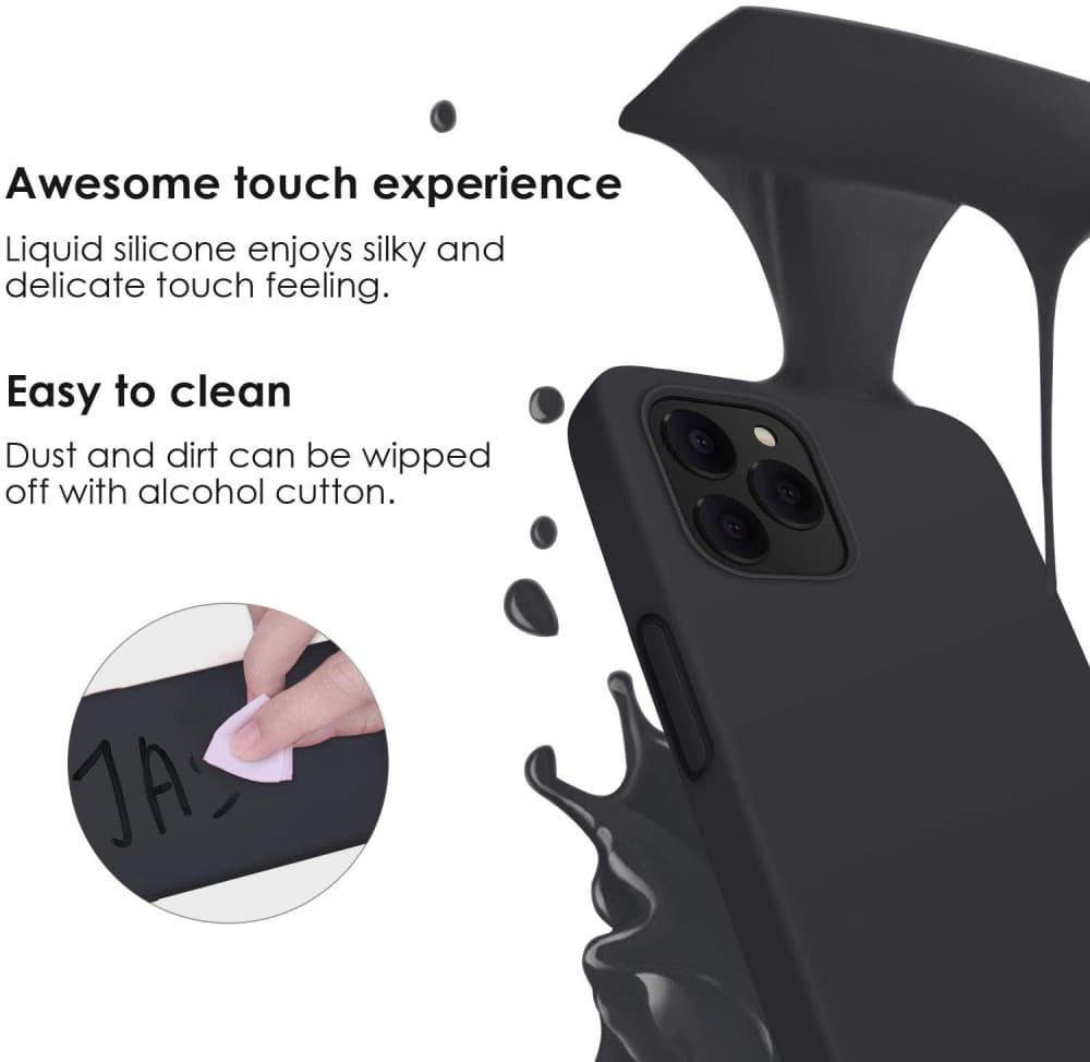 Husa Samsung Galaxy A22 4G, Luxury Silicone, catifea in interior, protectie camere, negru — 4