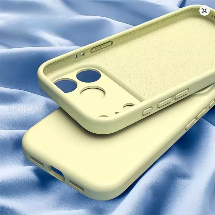 Husa Apple iPhone 17 Pro, Luxury Silicone, protectie camera, catifea in interior, albastru inchis — 3