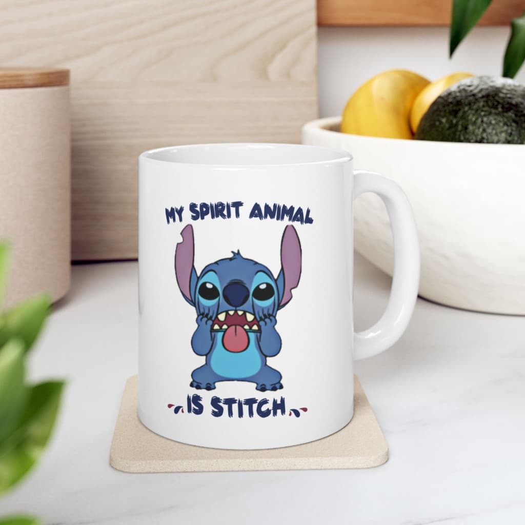 Cana ceramica personalizata, design My spirit animal, 330 ml, alba — 4