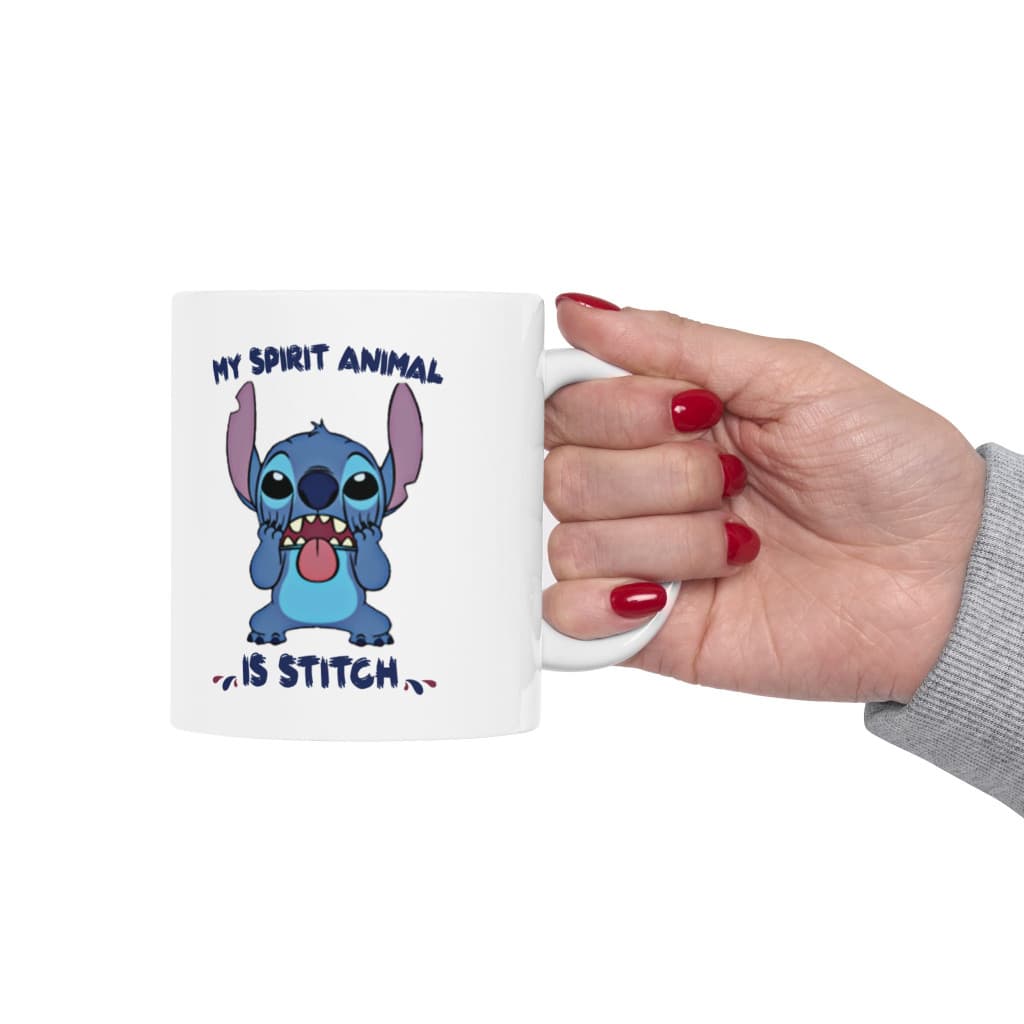 Cana ceramica personalizata, design My spirit animal, 330 ml, alba — 6