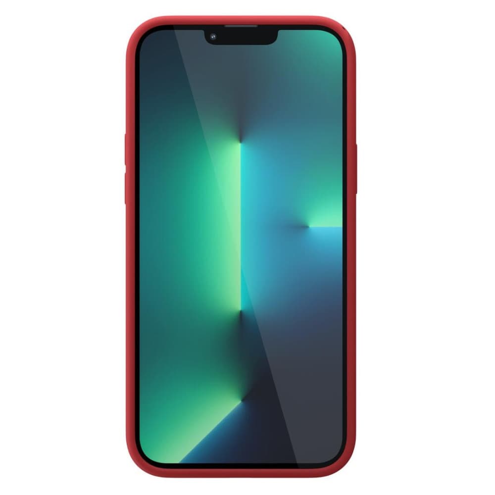 Husa Apple iPhone 13, Luxury Silicone, catifea in interior, rosu burgundy — 3