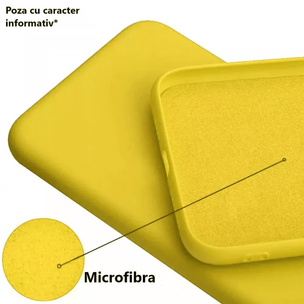 Husa Apple iPhone 11 Luxury Silicone, catifea in interior, galbena — 2