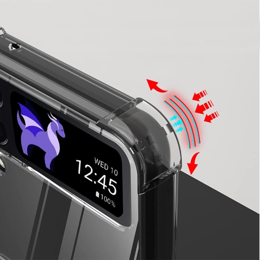 Husa protectie Samsung Galaxy Z Flip4, compatibila MagSafe, hybrid PC + TPU, transparenta — 7