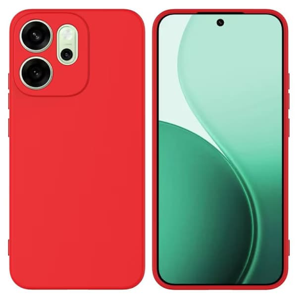Husa protectie Oppo Reno 14F, Luxury Silicone, catifea in interior, protectie camere, rosie