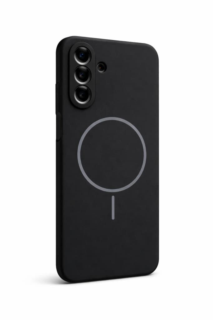Husa Samsung Galaxy A17, Luxury Silicone Magsafe, protectie camera, catifea in interior, neagra — 2