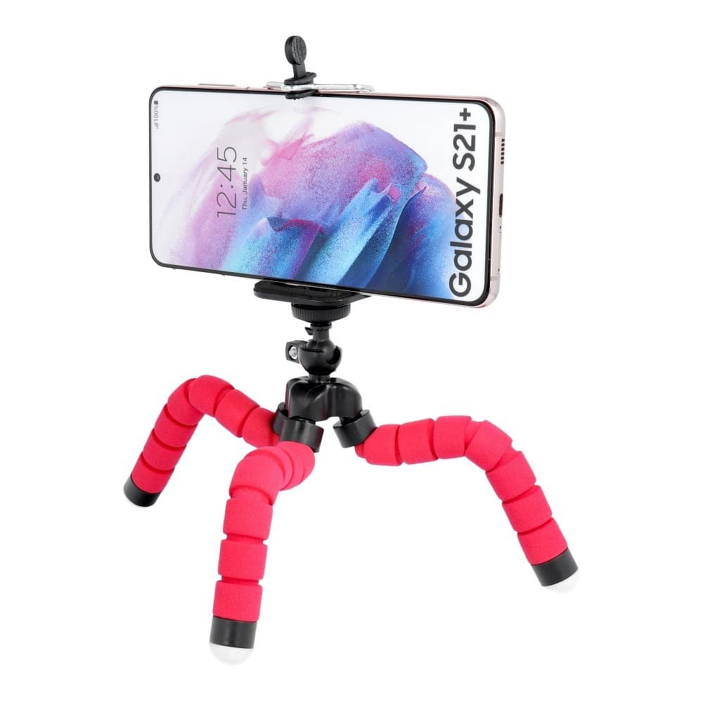 Mini trepied universal pentru telefoane si camere foto, rosu — 3