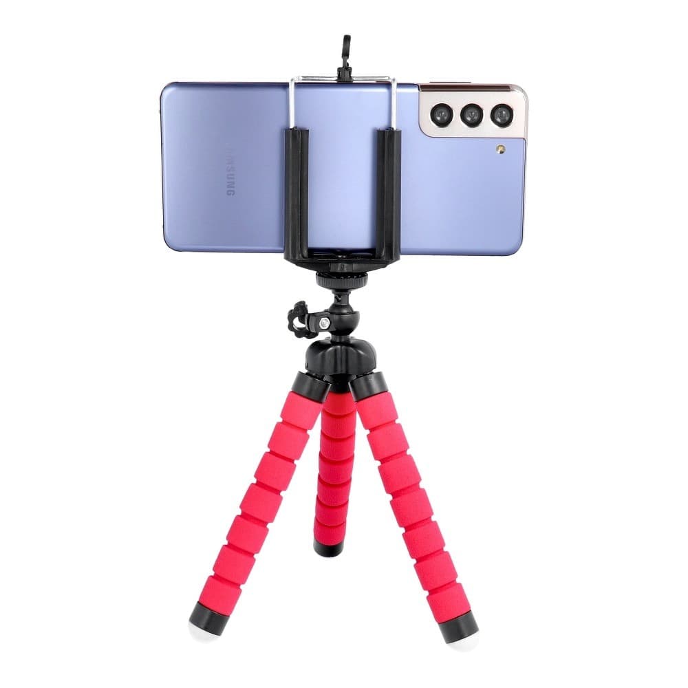 Mini trepied universal pentru telefoane si camere foto, rosu — 7