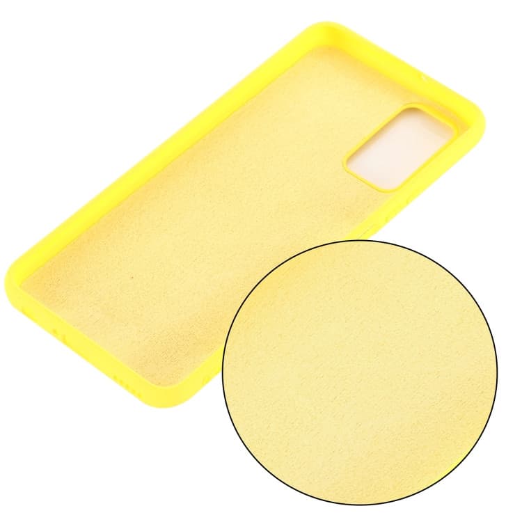 Husa Huawei P Smart 2021 Luxury Silicone, catifea in interior, galbena — 2