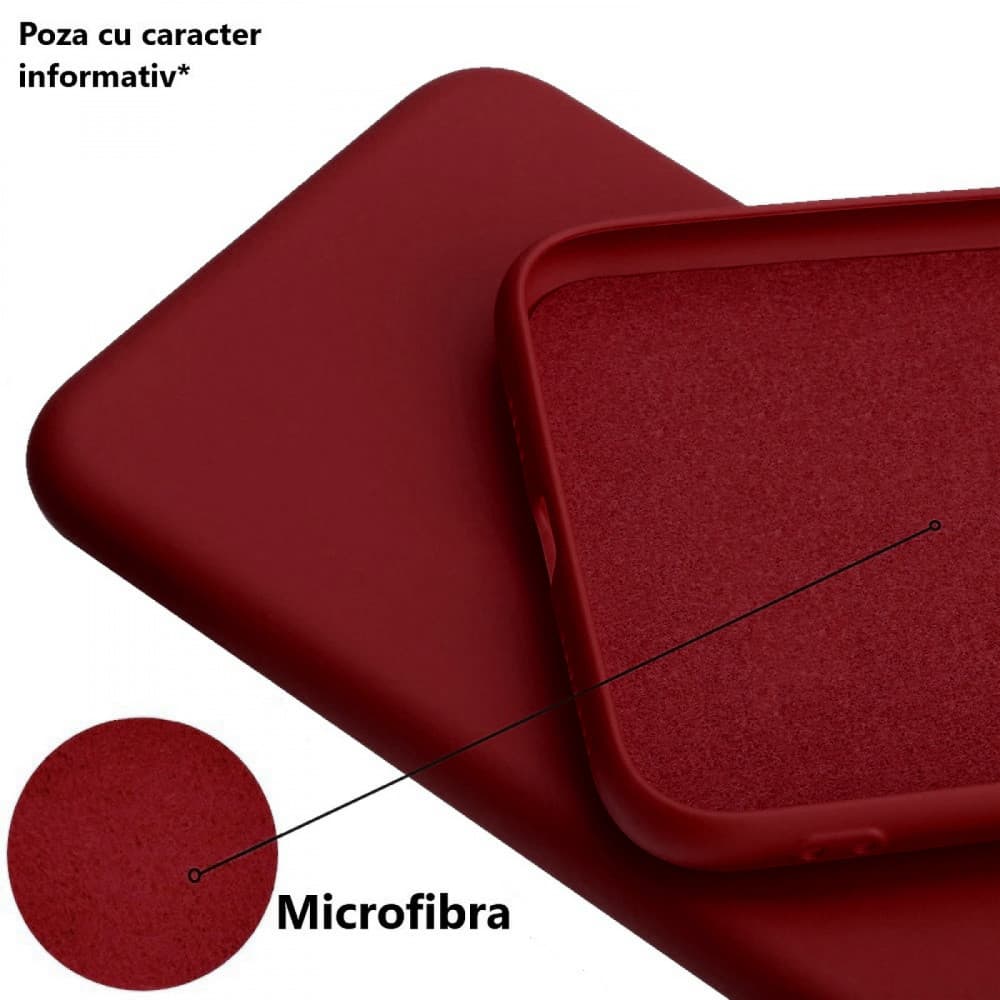 Husa Apple iPhone 12 Pro Max Luxury Silicone, catifea in interior, rosu burgund — 2