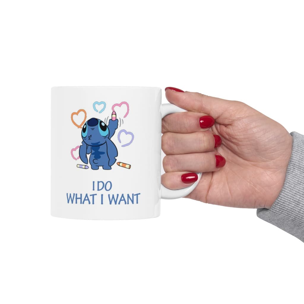 Cana ceramica personalizata, design I do what i want, 330 ml, alba — 5