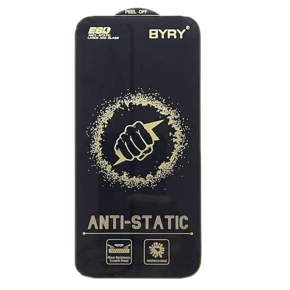 Folie sticla Apple iPhone 13/13 Pro, BYRY Antistatic ESD, margini negre