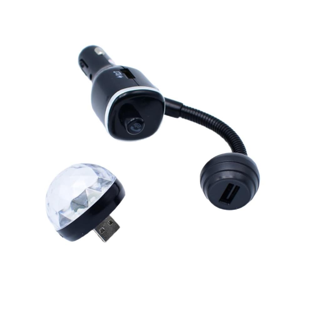 Modulator FM Bluetooth 7 in 1 DiscoLight M1, 2 x USB 2.1A, Mp3, redare USB/microSD, functie handsfree — 3
