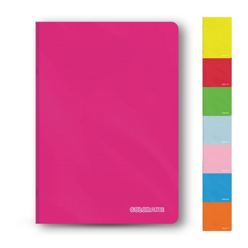 Caiet scolar A5 Colorarte, 48 file, dictando, coperta plastic, diverse culori, colturi rotunjite, 70g/mp