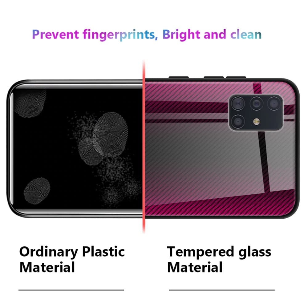Husa Carbon Glass pentru Samsung Galaxy A41, sticla si silicon, negru — 4