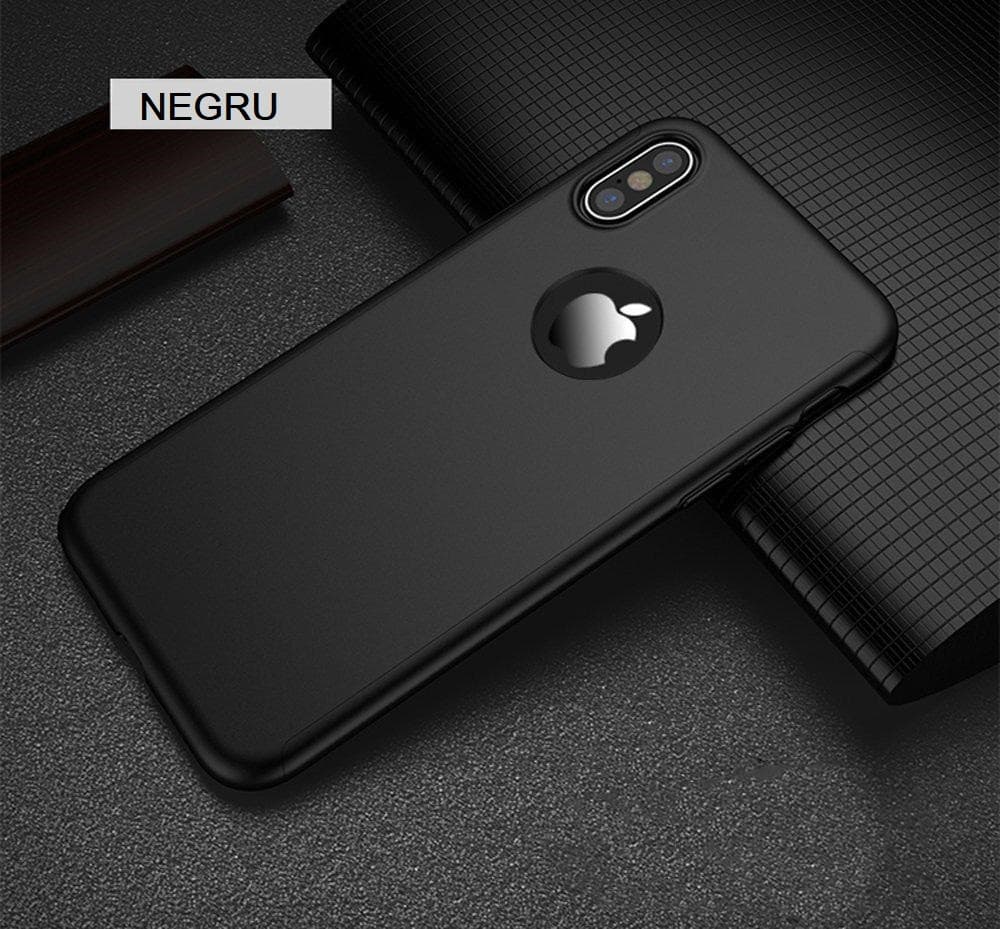 Husă Apple iPhone X/XS (față + spate + sticlă) Flippy Full Cover 360°, neagră — 2