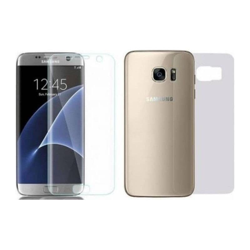 Set 2 folii protectie Samsung Galaxy S7 Edge (fata + spate), din plastic, transparente — 2