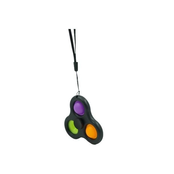 Jucarie antistres Fidget Spinner, tip Pop It!, 7 cm, negru — 2