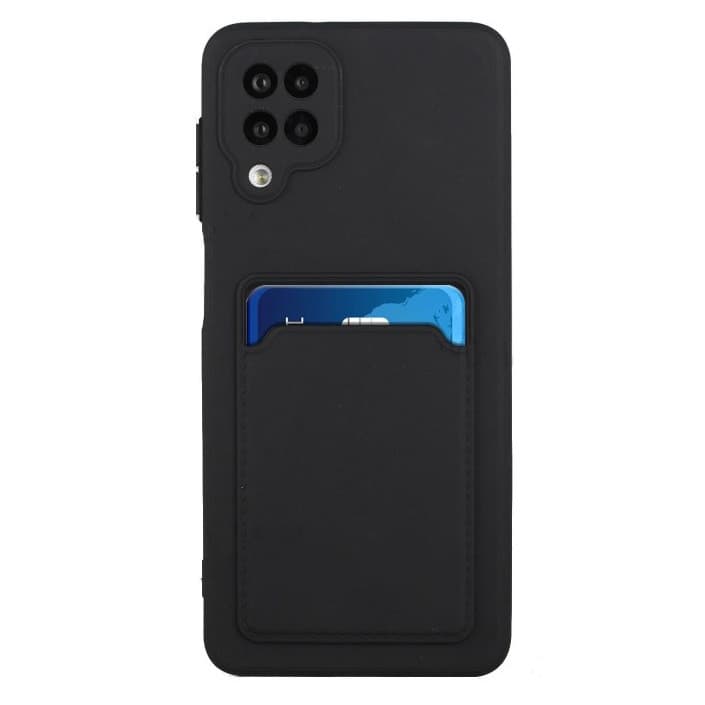 Husa protectie Card Case pentru Samsung Galaxy A12, buzunar pentru carduri/cartele, neagra — 2